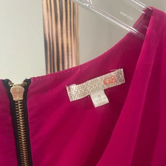 Gianni Bini Pink White Navy Colorblock V-Neck Long Sleeve Dress Size 9 - Picture 6 of 8